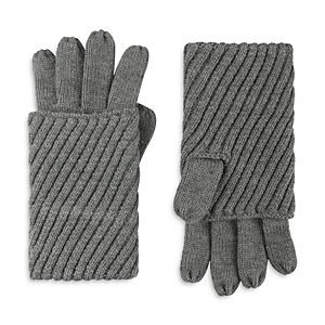 Allsaints Traveling Ribbed Fold Over Gloves- 4499623