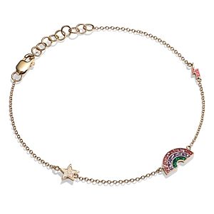 Stephanie Gottlieb 14K Yellow Gold Charmed Rainbow, Star & Lightning Chain Link Bracelet - 150th Anniversary Exclusive- 4488659