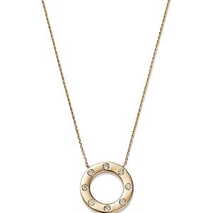 Bloomingdale's Diamond Circle Pendant Necklace in 14K Yellow Gold, 0.25 ct. t.w. - 100% Exclusive- 4508033