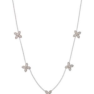 Bloomingdale's Diamond Flower Station Necklace in 14K White Gold, 0.80 ct. t.w. - 100% Exclusive- 4508035