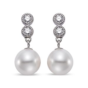 Mastoloni 18K White Gold Cultured Freshwater Pearl & Diamond Drop Earrings- 3827651