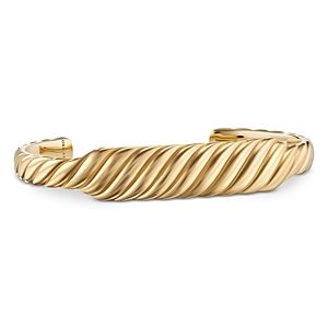 David Yurman Men's Sculpted Cable Contour Bracelet in 18K Yellow Gold, 13mm- 4360830