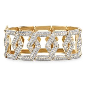 David Yurman Carlyle Bracelet in 18K Yellow Gold with Pave Diamonds- 4360701