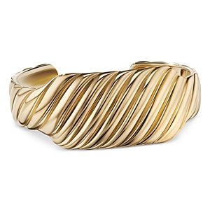 David Yurman Sculpted Cable Contour Cuff Bracelet in 18K Yellow Gold, 26mm- 4360694