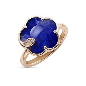 Pasquale Bruni 18K Rose Gold Petit Joli Lapis Doublet & Diamond Floral Ring- 4383482