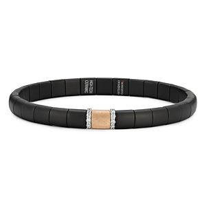 Roberto Demeglio 18K Rose Gold Pura Diamond Black Ceramic Stretch Bracelet- 4459861