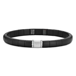Roberto Demeglio 18K White Gold Pura Diamond Black Ceramic Stretch Bracelet- 4459860