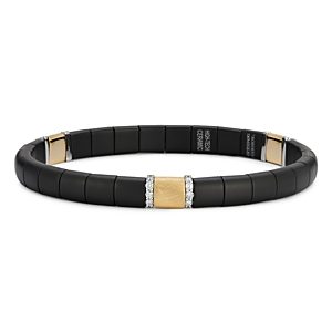 Roberto Demeglio 18K Yellow Gold Pura Diamond Black Ceramic Stretch Bracelet- 4459879