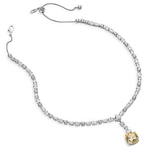 Nadri Soleil Cubic Zirconia Adjustable Y Necklace in Rhodium Plated, 15-17- 4477765