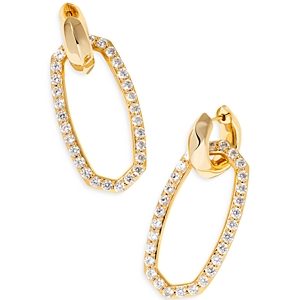 Kendra Scott Danielle Mother Of Pearl Link Charm Huggie Hoop Earrings- 4290788