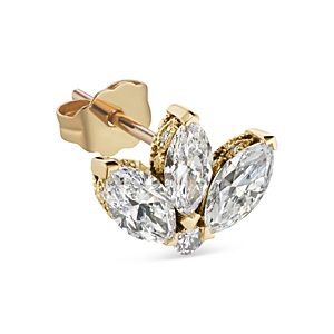 Maria Tash 18K Yellow Gold Diamond Lotus Stud Earring- 4532425