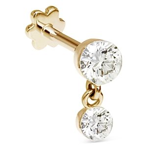 Maria Tash 18K Yellow Gold Diamond Invisible Dangle Stud Earring- 4532421