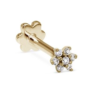 Maria Tash 18K Yellow Gold Diamond Flower Stud Earring- 4532418
