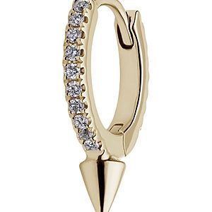 Maria Tash 18K Yellow Gold Diamond Spike Extra Small Single Hoop Earring- 4532446