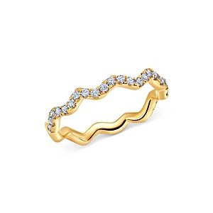 Graziela 18K Yellow Gold Diamond Wavy Stackable Band- 4552723