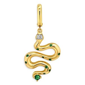 Graziela 14K Yellow Gold Emerald & Diamond Viper Pendant- 4552720