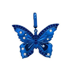 Graziela 14K White Gold & Blue Rhodium Blue Sapphire & Diamond Butterfly Pendant- 4552717