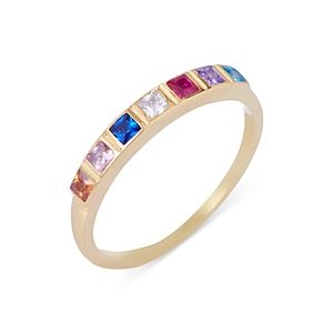 Argento Vivo Multicolor Princess Cut Stone Ring- 4520411