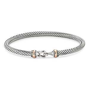 David Yurman Cable Buckle Bracelet with 18K Rose Gold- 3728372