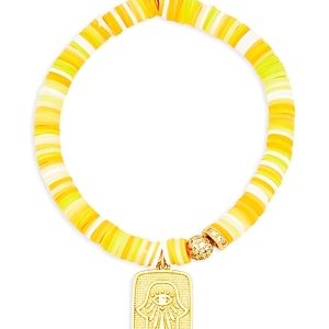Lord & Lord Designs Hamsa Hand Charm Disc Beaded Stretch Bracelet in Gold Tone - 100% Exclusive- 4548461