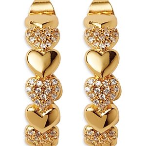 Crystal Haze Jewelry Habibi Heart Chain Hoop Earrings- 4465190