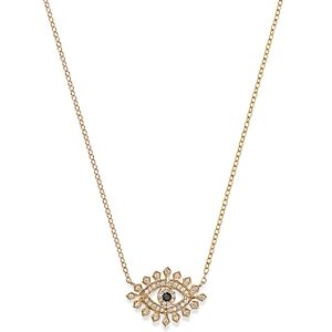 Bloomingdale's Black & White Diamond Evil Eye Pendant Necklace in 14K Yellow Gold, 0.22 ct. t.w. - 100% Exclusive- 4508538