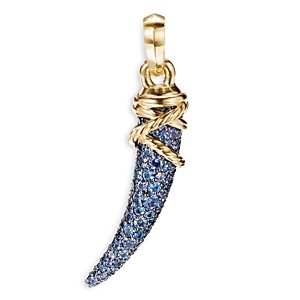 David Yurman 18K Yellow Gold Tusk Amulet with Blue & Violet Sapphires- 4002500