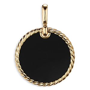 David Yurman 18K Yellow Gold Dy Elements Disc Pendant with Black Onyx & Mother-of-Pearl- 3856012