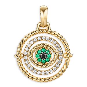 David Yurman 18K Yellow Gold Evil Eye Mobile Amulet with Emeralds & Diamonds- 3855986