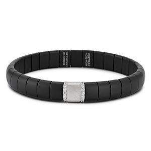 Roberto Demeglio 18K White Gold Pura Diamond Matte Black Ceramic Stretch Bracelet- 4459855