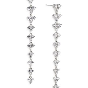 Nadri Pave the Way Long Linear Drop Earrings- 4547428