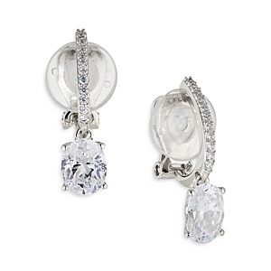 Nadri Modern Love Oval Drop Clip On Earrings- 4546253