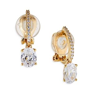 Nadri Modern Love Oval Drop Clip On Earrings- 4546253