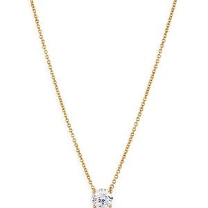 Nadri Modern Love Round Cut Solitaire Necklace, 16-18- 4546256
