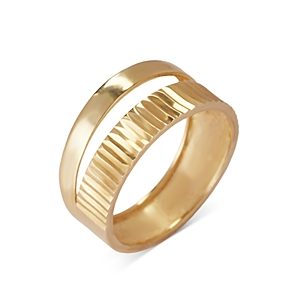Argento Vivo Textured & Polished Split Ring- 4541470