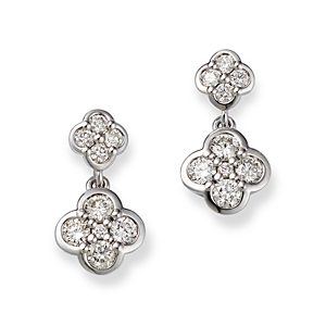 Bloomingdale's Diamond Clover Drop Earrings 14K White Gold, 0.50 ct. t.w. - 100% Exclusive- 4507624