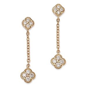 Bloomingdale's Diamond Clover Drop Earrings in 14K Yellow Gold, 0.25 ct. t.w. - 100% Exclusive- 4507625