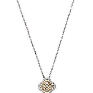 Bloomingdale's Diamond Clover Cluster Pendant Necklace in 14K Yellow Gold and White Gold, 0.30 ct. t.w. - 100% Exclusive- 4507626