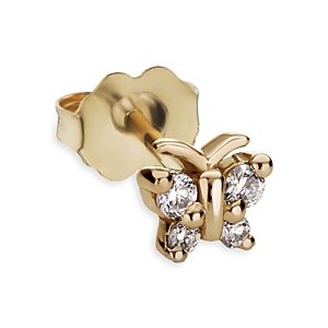 Maria Tash 18K Yellow Gold Diamond Butterfly Single Stud Earring- 4532416