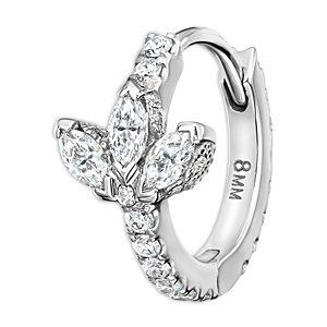 Maria Tash 18K White Gold Lotus Eternity Small Single Hoop Earring- 4532444