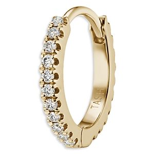 Maria Tash 18K Yellow Gold Diamond Eternity Small Single Hoop Earring- 4532440