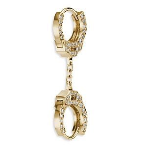 Maria Tash 18K Yellow Gold Diamond Handcuff Single Hoop Earring- 4532456