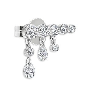 Maria Tash 18K White Gold Diamond Crescendo Bar Stud Earring, Left Orientation- 4532412