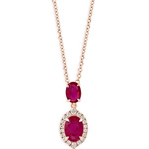 Bloomingdale's Ruby & Diamond Pendant Necklace in 14K Rose Gold, 16-18 - 100% Exclusive- 4570347