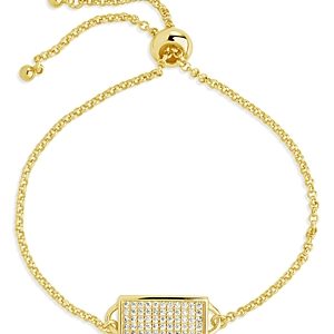 Sterling Forever Jayne Cubic Zirconia Pave Cluster Bolo Bracelet- 4600582