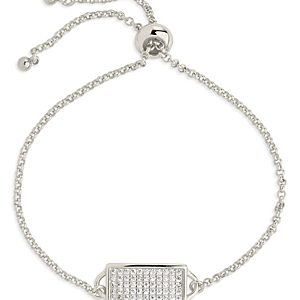 Sterling Forever Jayne Cubic Zirconia Pave Cluster Bolo Bracelet- 4600582