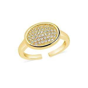 Sterling Forever Mira Cubic Zirconia Pave Cluster Cuff Ring- 4600599