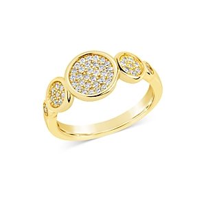 Sterling Forever Amy Pave Disc Graduated Ring- 4600595