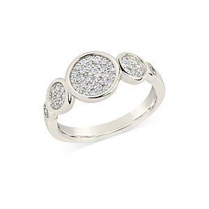 Sterling Forever Amy Pave Disc Graduated Ring- 4600595