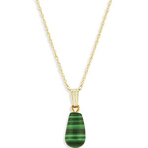 Bloomingdale's Malachite Pendant Necklace in 14K Yellow Gold, 18 - 100% Exclusive- 4597093
